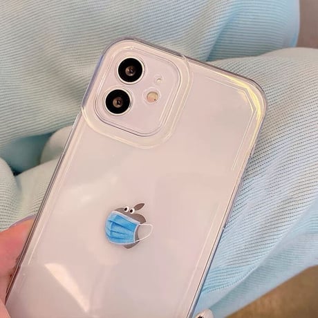 可愛いマスク iphone13mini/13promaxケース  クリア iphone12/11promaxカバー  面白い 耐衝撃 シンプルM998
