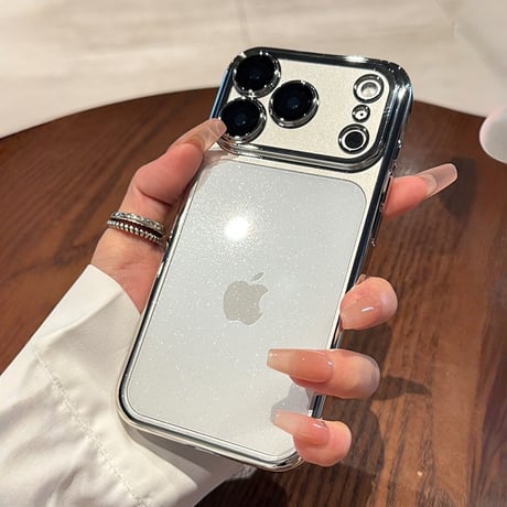キラキラ iPhone17pro/17promaxケース おしゃれ透明 アイフォン16/15pro/13/12カバー 黄ばまないメッキ カメラ保護 軽量丈夫[M3564]