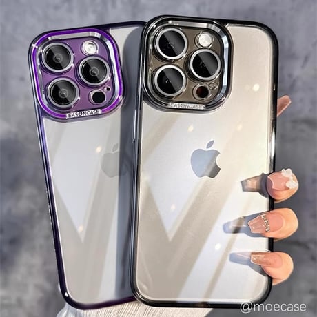 高透明 iPhone15/15proケース 滑り止め 丈夫iphone14Pro/13promaxケース 黄ばまない 画質に影響しないレンズフィルム付[M3738]