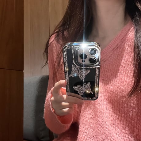 ジュエリー 鏡iPhone16pro/16カバー キラキラ上品 iPhone15pro/14/13proケース トレンドファッション オシャレ [M5109]