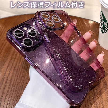 iPhone15/15proケース キラキラ おしゃれ カメラまで保護 iPhone14/13対応  薄型 高級感 頑丈 [M3468]