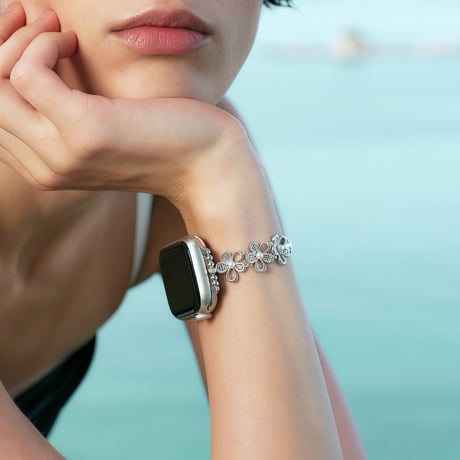 バレェ風花  AppleWatchバンド メタル AppleWatchベルト Series 11/10/9/8 SE3/2  Ultra3/2/1 高級感高品質 エレガント[M6245]