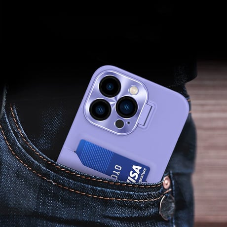 ICカード入れ スタンド iPhone14/14promaxケース 金属カメラカバー アイフォン13mini/12promaxカバー 高品質高級感レザー 実用 [M2336]