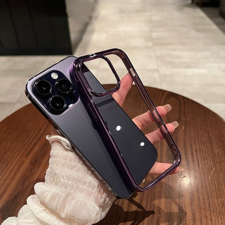 高透明黄ばまない iPhone14pro/14promaxケース  高品質メッキ アイフォン13pro/12proカバー 高級感  頑丈  シンプル 男女兼用[M2547]