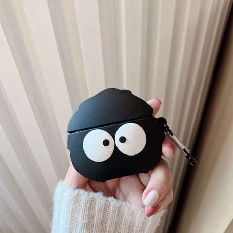 可愛いキャラクター airpodsケース  顔airpodsproカバー  リング付き 頑丈便利M353