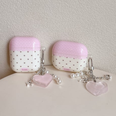 大人可愛い Airpods Pro3ケース 光沢感 Airpods4/3カバー pro2/pro1 リング/キーホルダー  甘めコーデにおすすめ[M6211]