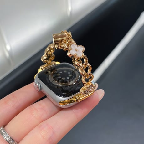 花 Applewatch series10/9バンド オシャレ アップルウォッチseries 8 7 6 5 4 3 2 SE Ultra  人気アイテム 高級感たっぷり[M5257]