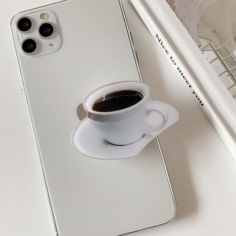 可愛い食べ物スマホグリップ  コーヒー アイスクリーム ポップソケットスマホソケット  タンド機能付き  落下防止 全機種対応 M611