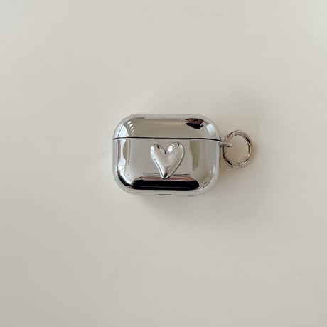 ハートデコ Airpods 4ケース ストラップ/リング Airpods3/Pro2ケース airpodsproカバー 可愛い 光沢感メッキ[M5094]