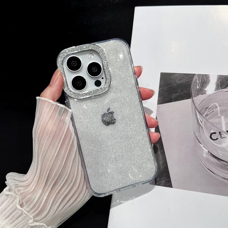 女子力アップ アイフォン15プロ/15プロマックスケース キラキララメ入り iPhone14pro/13promaxカバー 高級感 [M4285]