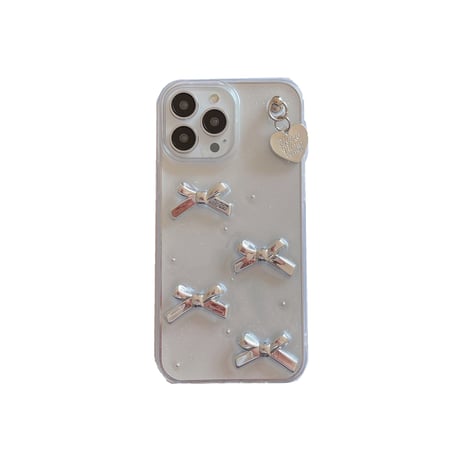 ガールズに人気 iPhone15/15pro/15plusケース リボン/星デコ ラメ入りiphone14/13/12proクリアケース 女子力アップ [M3915]