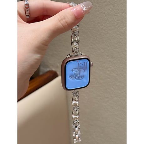 高級感 Apple Watch10/9 バンド Ultra series8 7 6 5 4  3 2 SE SE2 ジュエリー花 アップルウォッチベルト 大人ファッション エレガント[M5183]