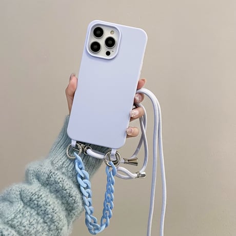 ストラップ iPhone14plus/14proカバー 手持ち/肩掛け シンプル風 アイフォン13mini/12proi/11proケース おそろい 高品質 実用 [M2622]