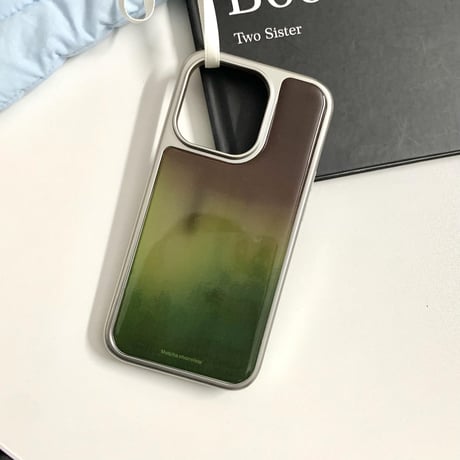 グラデーション iPhone16pro/16カバー グリップ付き iPhone15pro/14promax/13ケース 上品 シック [M5349]