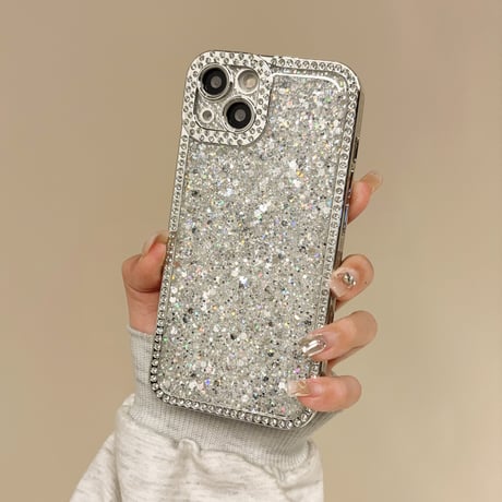 ジュエリー iphone15pro/15promaxケース キラキラグリッター入り iphone14pro/13/12proカバー 美しい 高級感 高品質[M4143]