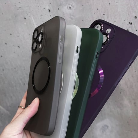 指紋防止 MagSafe対応 iPhone15plus/15proケース  半透明マット iPhone14/13proソフトケース カメラ保護 シンプル [M3554]