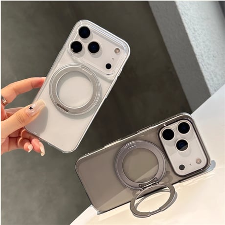 MagSafeリングスタンド iPhone17ProMax/17proケース 高透明 iPhone17/17Airカバー 耐衝撃 薄型 黄ばまない [M5606]