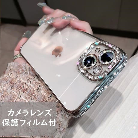 【iPhone17対応】ジュエリーデコ iPhone17e/16/14/15proケース  キラキラ オシャレ綺麗アイフォン13/12proカバー 高品質 カメラレンズフィルム付き [M1537]