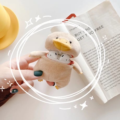 アヒル ぬいぐるみairpods3ケース Brown duck airpodsproカバー 可愛い動物デザインM221