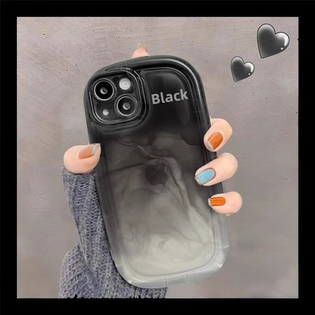 暈しバイオレット iPhone14/13/12ケース ブラック クリアアイフォン11/xs/SE3カバー 流行 耐衝撃加工 お揃い[M2950]