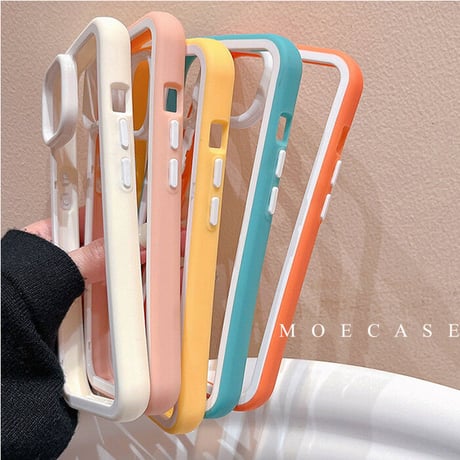バンパー iPhone14/14proカバー 放熱 iPhone13/12/11promaxケース カラー枠 頑丈耐衝撃 シンプル風  男女兼用[M3191]