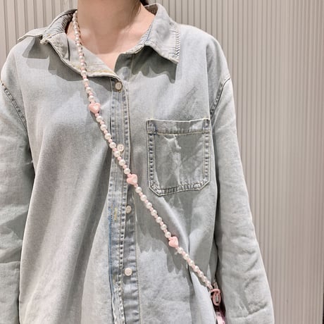 肩掛けストラップ  ローグストラップ 真珠 ハンドメイド おしゃれ  便利  携帯ストラップ  女子力アップ  落下防止  全機種対応  頑丈[M2960]