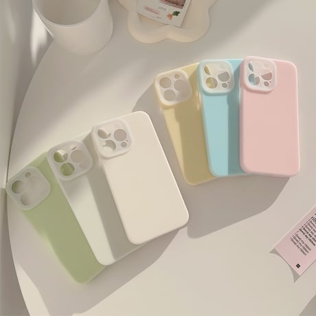 淡色系 iPhone15Pro/15ケース シリコン製 iPhone14Pro/13/12カバー 手さわりいい 丈夫 包装BOX付[M4502]