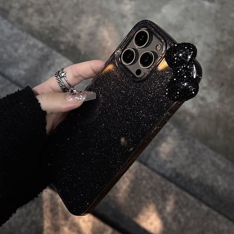 ジュエリーリボン iPhone16pro/16ケース キラキララメ iPhone15pro/14pro/13/12カバー 定番 大人可愛い [M5232]