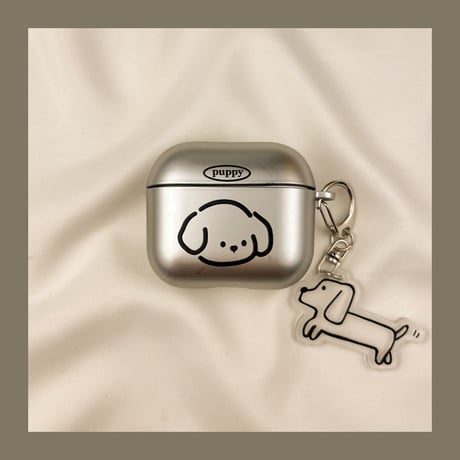 猫/ワンちゃん Airpods Pro3ケースカバー メッキ 指紋防止 Airpods4/3カバー pro2/Pro1ケース 可愛いキーホルダー お揃い[M6158]