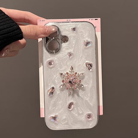 キラキラダイヤ iPhone16/16Proケース 綺麗ストラップ付 iPhone15Pro/14/13カバー お洒落 頑丈 大人可愛い [M4935]