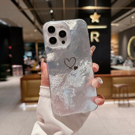 ハート柄 アイフォン15/15プロケース キラキラ iPhone14/13/12promaxケース 女子力アップ  [M4584]