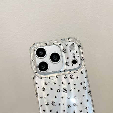 黒色花柄 iPhone17Pro/17ケース おしゃれキラキラ感 iPhone16Pro/15ケース 存在感ある[M6351]
