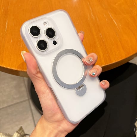 指紋防止 iPhone16Pro/16Promaxケース 360度回転スタンド MagSafe iPhone15pro/14proカバー 丈夫 デザートチタニウム[M4653]