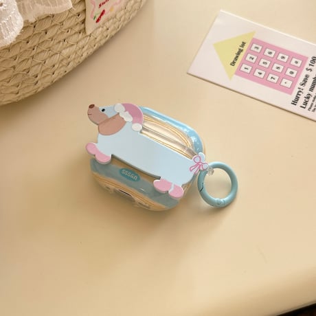 淡色系 Airpods 4ケース ボタン/犬ちゃん Airpods3/Pro2ケース airpodsproカバー 縞模様 可愛い 女子力高い [M5458]
