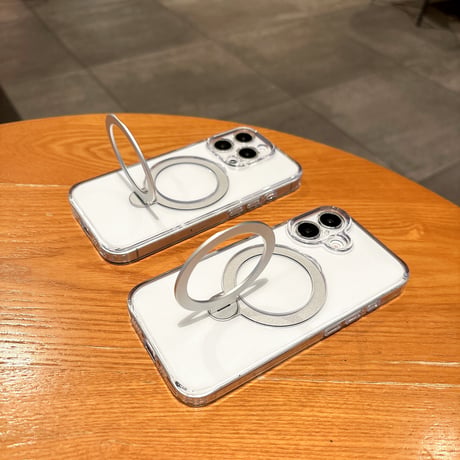 カメラコントロールカバー付クリアケース iPhone16Pro 16 16Plus 16ProMaxケース MagSafeリングスタンド 黄ばまない 頑丈 [M4850]