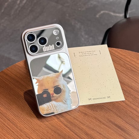 可愛い動物柄ミラー iPhone17Pro/17ケース カメラ保護カバー iPhone16Pro/15ProMaxケース 光沢感 頑丈 クール[M6384]