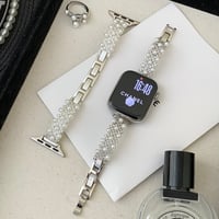 ダイヤ/パール AppleWatchバンド 高級感高品質 AppleWatchベルト Ultra3/2/1 Series 11/10/9/8 SE3/2 高品質 エレガント 美しい[M5791]