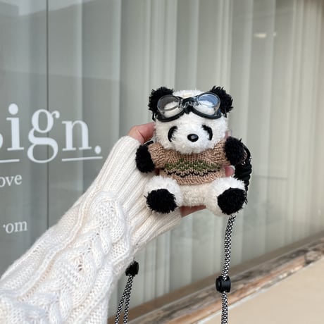 Pandaパンダ ショルダーストラップ 真珠 落下防止  オシャレ 女子力アップ かわいい ギフトにおすすめ 全機種対応 [M3707]