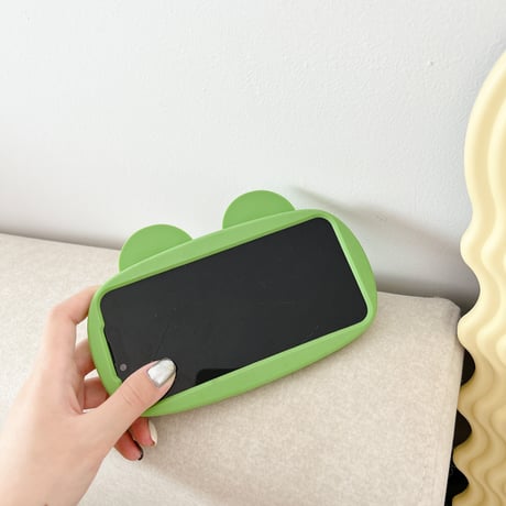 カエル iphone14/13ケース 鼻スタンド アイフォン12pro/11ケース  かわいい 高品質耐衝撃 シリコン製 ギフト[M3157]