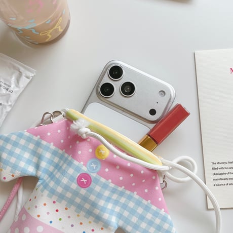 服デザイン スマホケース バック型 小物入れ iPhone/Sharp/galaxy/sony/Arrowsケース ショルダーストラップ付  全機種対応 キュート 便利  肩ひも付き[M6489]