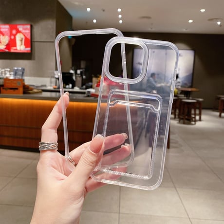 ICカード入れ iphone14pro/15proケース  カラー枠 頑丈iphone13/12/11proカバー   シンプル  お揃い 使いやすい 定番[[M2663]