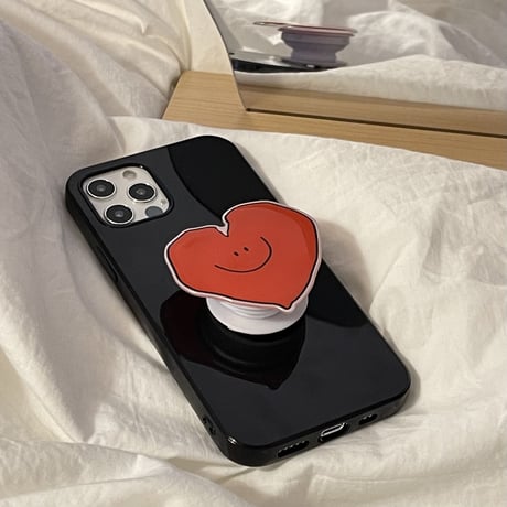 笑顔のグリップ付アイフォン13/12promaxケース  艶カラー iphoneXS/11promaxカバー  落下防止 可愛いM1393
