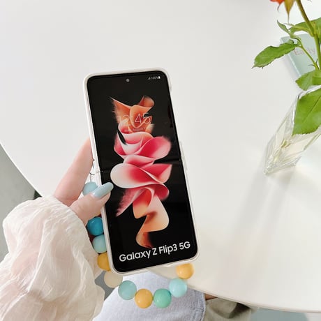 Galaxy z flip3 ケース  ストラップ おしゃれ ギャラクシーzフリップ3  5Gカバー 持ち手あり  高品質 頑丈[M1858]