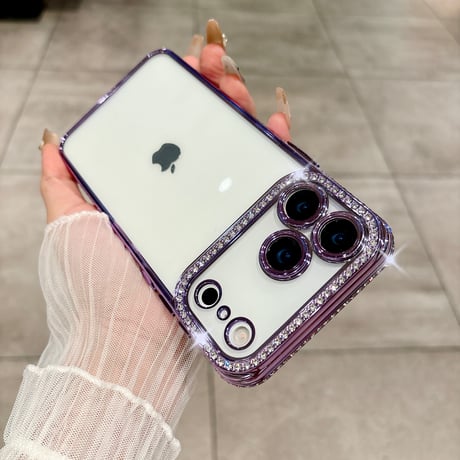 【iPhone17対応】ジュエリーデコ iPhone17e/16/14/15proケース  キラキラ オシャレ綺麗アイフォン13/12proカバー 高品質 カメラレンズフィルム付き [M1537]