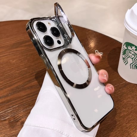 カメラカバー付 Magsafe iPhone15/15proケース スタンド機能 iPhone14Pro/13/12カバー  画質に影響しない 黄ばまない 高透明[M3683]