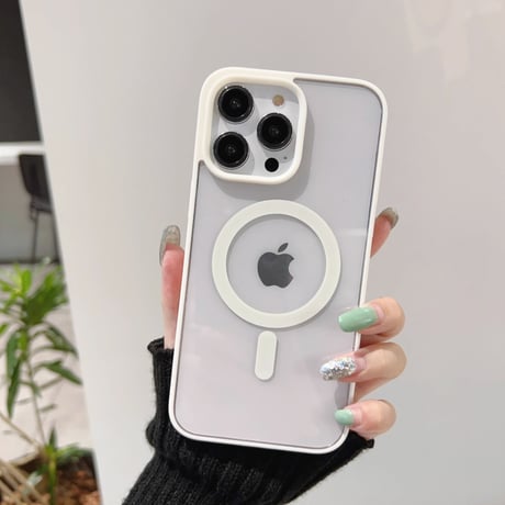 MagSafe iPhone15Promax/15proケース クリア シンプル iPhone14/13/12proカバー お揃い ファッション 男女兼用[M3522]