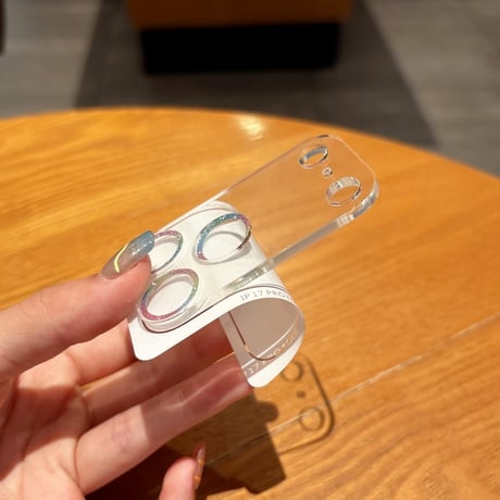 キラキラレンズカバー iPhone17/17Pro/17Air/17promax 高透明 画質に影響しなく ラメ おしゃれ 可愛い丈夫[M5678]