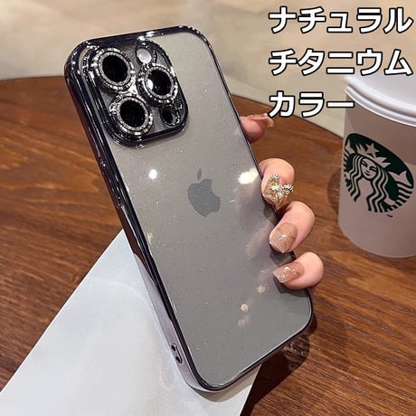 オシャレ iPhone15pro/15ケース  キラキラレンズカバー ラメ入りアイフォン14/13/12proクリアカバー ソフト 黄ばまない 色剥げない[M3660]