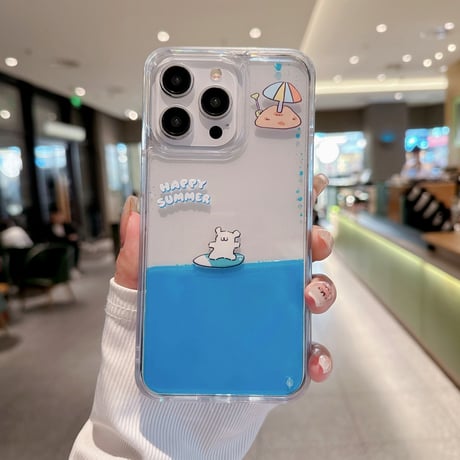 液体 iPhone15/15proケース サーフィンする犬ちゃん iphone14/13/12proカバー ストレス解消 面白い ギフトに最適[M4085]
