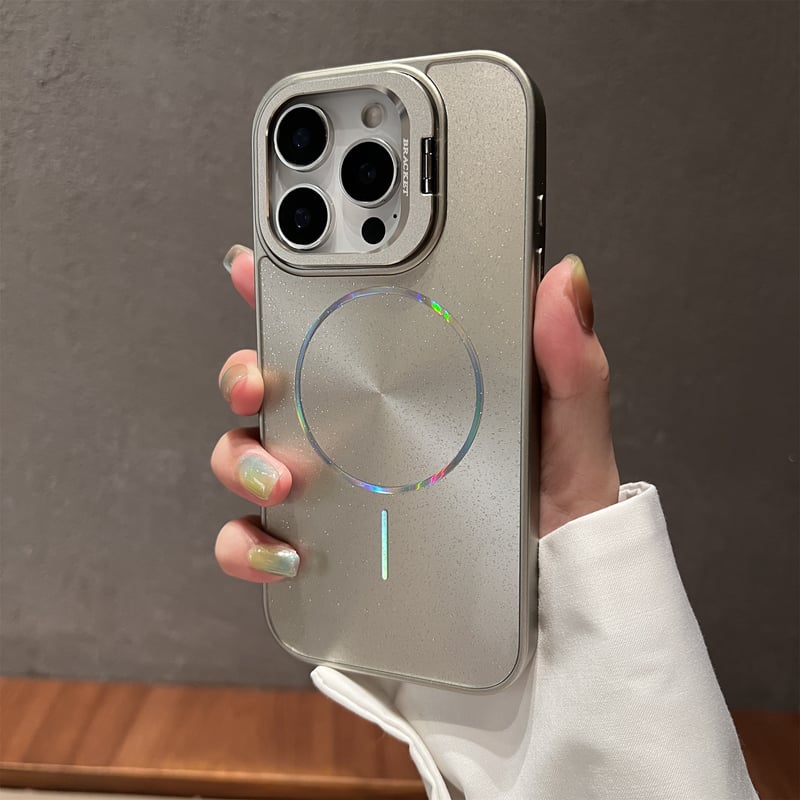 スタンド付 Magsafe充電 iPhone16/16proケース キラキラ光る iPhone